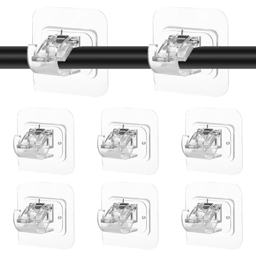 Funalix Selbstklebende Gardinenstangenhalter,6 Stück PVC Gardinenstangenhalterungen Ohne Bohren ,Handtuch Befestigung Stangen,für Wohnzimmer Schlafzimmer Bad(Transparent) von Funalix