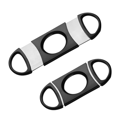 Funalix Zigarrenschneider, 1 Stück Edelstahl Zigarrenschneider,Wiederverwendbar Zigarren Doppelschnitt Klinge,Zigarren Werkzeug geeignet die meisten Größen von Zigarren (Schwarz) von Funalix