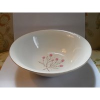 Keilholz Und Co Servierschale-Rosa Blumen Tan Blätter Mit Goldrand von FunandBaubles