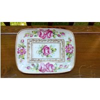 Vintage Rosen Und Gold Geschirrschale-Eitelkeitstablett, Seife Dish von FunandBaubles