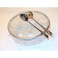 Vintage Salat Set-Kristall Und Versilbertes Salat-Set von FunandBaubles