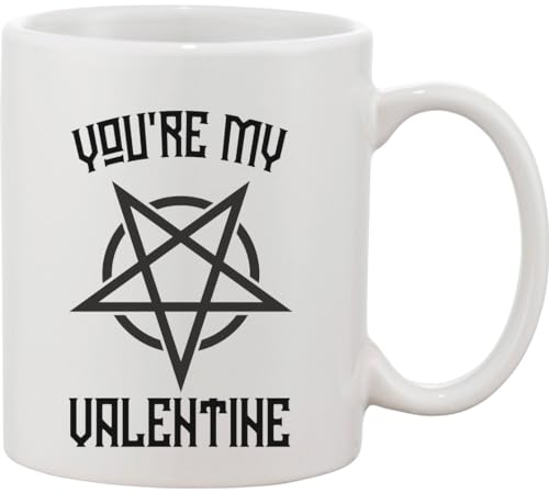 Keramiktasse mit Satanik-Symbol "You're My Valentine" von Functon+