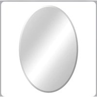 Rahmenloser Ovaler Abgeschrägter Badezimmer-Schminkspiegel in Silber, Badezimmerspiegel, Barhroom-Spiegel, Dekoration, Schminkspiegel von FundaBoutique