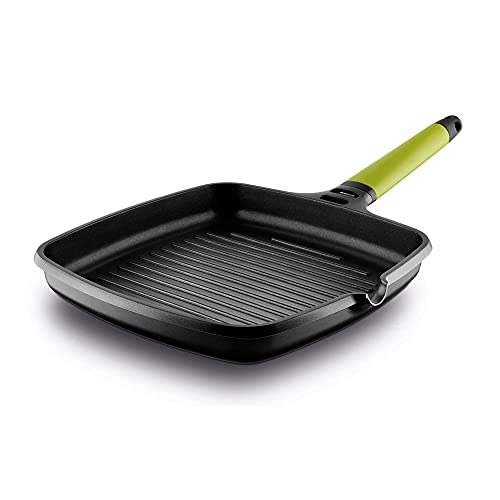 Castey Fundix 27 x 27 cm Nonstick Cast Aluminium Induction Grill Pan with Kiwi Removable Handle von Fundix