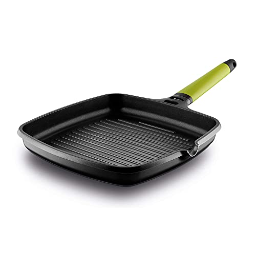 Castey Fundix 27 x 27 cm Nonstick Cast Aluminium Induction Grill Pan with Kiwi Removable Handle von Castey