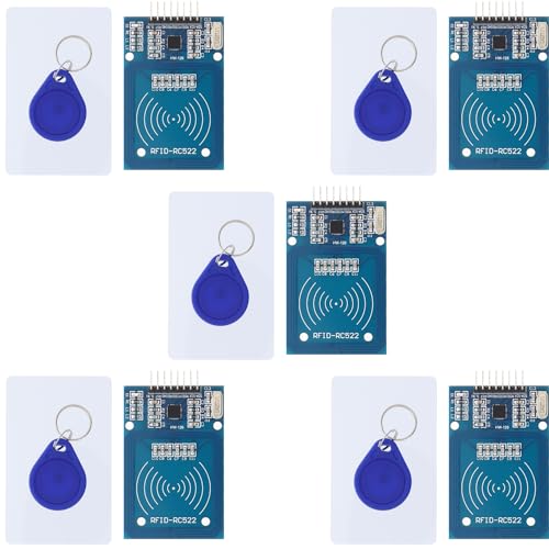 Funduino RFID-Kit für Arduino, Raspberry Pi - RFID Starter-Set mit Lesegerät (Reader), Chip und Steckkarte, 13.56 MHz, SPI-Schnittstelle - 5 Stück von Funduino