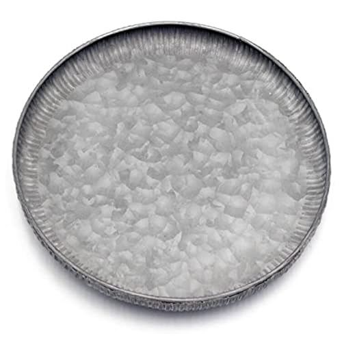 Funerom kleine runde verzinkte Metallschalen-dekorative Tablett-gewellte Kanten (25 cm) von Funerom