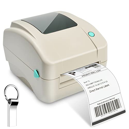 FungLam Thermodrucker Desktop Etikettendrucker Label Printer USB-Direkt Etikettiermaschinen Hochgeschwindigkeits kompatibel mit 4 x 6 Versandetiketten, Ebay, Etsy, Shopify, Amazon Barcode von FungLam