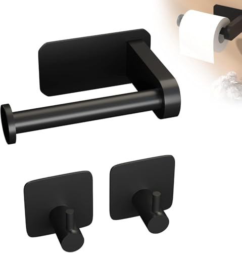 FungLam Toilettenpapierhalter Toilet Paper Holder mit 2 Stück Handtuchhaken Without Drilling Selbstklebend Wc Rollenhalter Edelstahl Klorollenhalter Toilet Roll Holder Schwarz FungLam Toilettenpapierhalter Toilet Paper Holder mit 2 Stück Handtuchhaken Without Drilling Selbstklebend Wc Rollenhalter Edelstahl Klorollenhalter Toilet Roll Holder Schwarz von FungLam