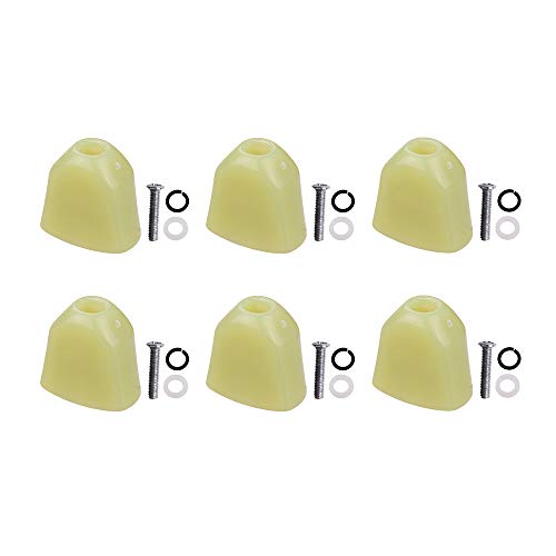 Funien 6 STÜCKE Tuning Peg Caps Poliert Tuner Key Button Cap String Knob Griff mit Schrauben Washer Teile für Akustik- und E-Gitarren Grün von Funien