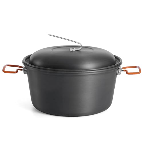 Funien Camping Cook Pot Alumina Suspending Pot mit Deckel Ultralight Stockpot mit Zwei Faltbaren Griffen Tragbar Im Freien Kochgeschirr für 2-3 Personen (Typ 1) von Funien