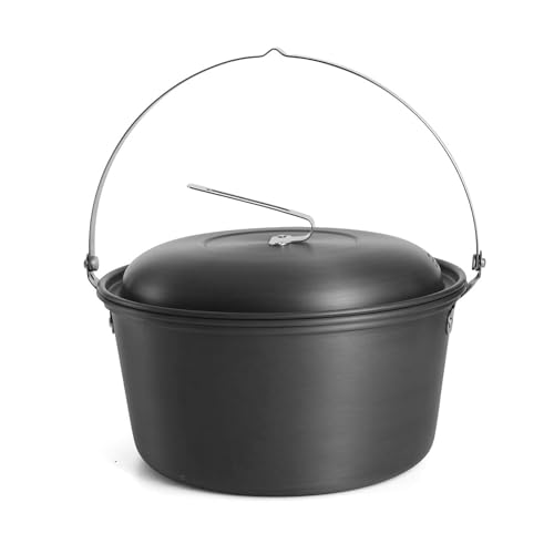 Funien Camping Cook Pot Alumina Suspending Pot mit Deckel Ultralight Stockpot mit Zwei Faltbaren Griffen Tragbar Im Freien Kochgeschirr für 2-3 Personen (Typ 2) von Funien