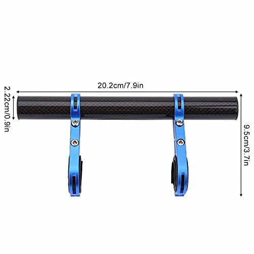 Funien Fahrrad Licht Taschenlampe Tacho Halterung, Lenker Verlängerung Halterung, Dual-Lenker-Halterung, Kohle Faser Stange mit Aluminium Legierung Halterung, 31,8mm & 25,4mm Lenker, aus (Blau) von Funien