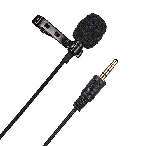 Funien Mini Krawatte Revers Clip-on verdrahtet Mikrofon Mic 3,5 mm Stecker für Smartphone PC Laptop Chat singen Karaoke mit Tragetasche von Funien