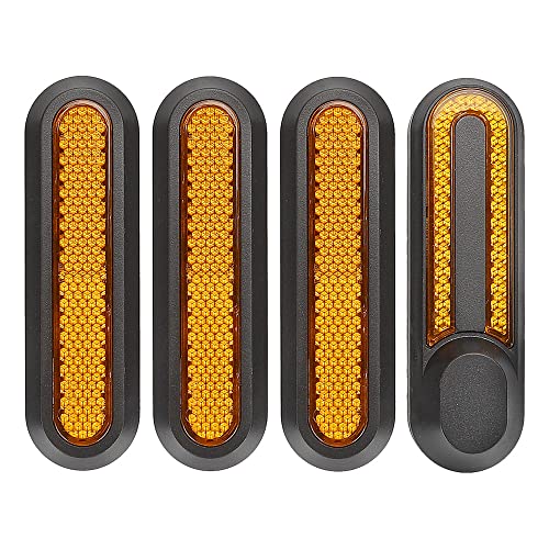 Funien Set von 4 Elektrischen Roller -Rad -Hubs Kappengabel Reflektierstreifen Radseite Dekorative Abdeckung mit Schrauben, die mit M365/Pro/Pro2/1s/Lite/G30 Kompatibel Sind (Gelb) von Funien