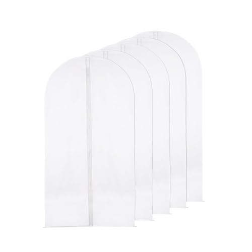 FuninCrea 5 Pack Kleidersack Lang 60 x 120 cm/60 x 80 cm Anzugtasche Kleiderschutzhülle Staubdicht Kleiderbeutel Atmungsaktiv anzug Schutzhülle Hängend Anzughülle für Kleideraufbewahrung (60x120 cm) von FuninCrea