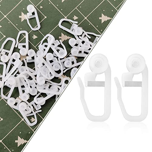 FuninCrea Flexible Biegbare Deckenvorhangschiene, 50 Stück Gardinenröllchen aus Kunststoff, verstellbar, Gardinenhaken, Clip, Ringe zum Aufhängen, Duschvorhangring (A) von FuninCrea