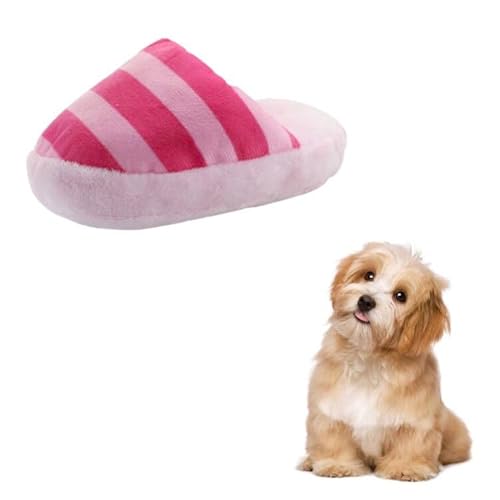 FuninCrea Hund Plüsch Spielzeug, Niedlich Plüsch Hausschuhe Spielzeug Interaktive Hundespielzeug für Mittelgroße Hunde und Welpen Kuscheltier Kauspielzeug für Verringerung der Langeweile (Rosa) von FuninCrea