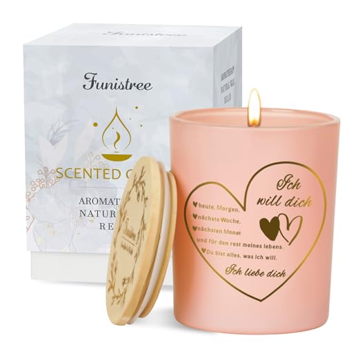 Duftkerze Geschenk für Sie Freundin, Duftkerzen im Glas Ich Liebe Dich Geschenke für Frauen Partner, Geburtstagsgeschenk Jahrestag Geschenk für Pärchen Paare von Funistree