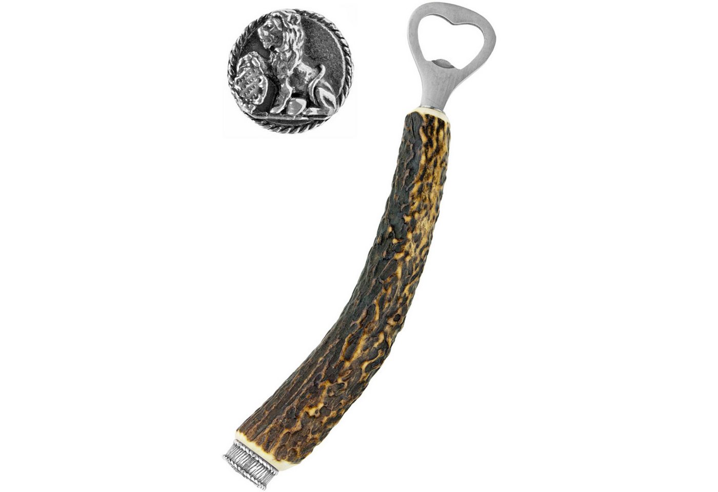 Funk Hirschhorn Flaschenöffner Funk Hirschhorn Flaschenöffner mit Zierkappe, Löw von Funk Hirschhorn