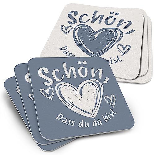 Funke & Brand 50x Bierdeckel/Untersetzer Schön, DASS du da bist für Gläser - Untersetzer Schön DASS du da bist Grau 50er Set - Ausgefallener Bierdeckel als Tisch-Deko für die Hochzeit, Geburtzstag Funke & Brand 50x Bierdeckel/Untersetzer Schön, DASS du da bist für Gläser - Untersetzer Schön DASS du da bist Grau 50er Set - Ausgefallener Bierdeckel als Tisch-Deko für die Hochzeit, Geburtzstag von Funke & Brand