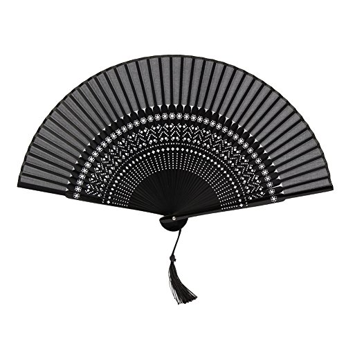FullBerg Handfächer Japanischer Faltfächer Klappfächer Vintage Stil Damen Herren Bambus Folding Fans Fächer für Wanddekoration Hochzeit Geschenk Muttertag Party Kostüm (Schwarz - Schneeflocke Hohl) FullBerg Handfächer Japanischer Faltfächer Klappfächer Vintage Stil Damen Herren Bambus Folding Fans Fächer für Wanddekoration Hochzeit Geschenk Muttertag Party Kostüm (Schwarz - Schneeflocke Hohl) von Funkeen