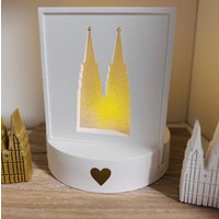 Windlicht Köln | Kölner Dom Schenken Mit Liebe Kölsch Geschenk Für Fans Wichteln Geburtstag Individualisierbar von FunkelmariechenShop