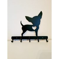 Garderobe Kleiderhaken Aufhänger Chihuahua Petsign Leinenparkplatz Schlüsselbrett Leinenhalter Leinengarderobe Schlüsselleiste Hingucker von Funkenwerk83