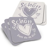 50x Bierdeckel Schön, Dass Du Da Bist Flieder Pappe Hochzeit Untersetzer - Funke & Brand von FunkeundBrand