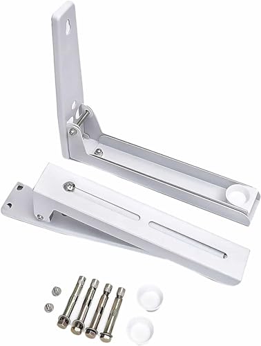 Mikrowellenhalterung aus 304 Edelstahl mit Teleskoparme und Haken, 2 Stück Edelstahl Mikrowellenherd Rack, Retrackable Faltbare Mikrowelle Wall Mounted Ständer Halter Rack Bracket von Funklu
