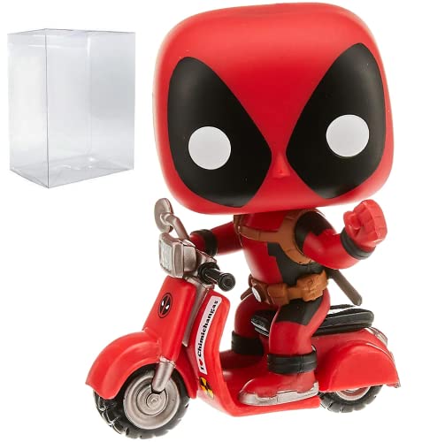 Funko Marvel: Deadpool Parody – Deadpool on Scooter Pop! Rides Vinyl-Figur (zusammen mit kompatibler Box-Schutzhülle), Mehrfarbig, 9,5 cm von Funko