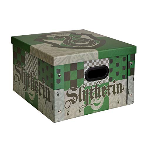 Harry Potter Faltbare Aufbewahrungsbox mit Deckel (Slytherin Design) 24cm x 37cm x 37cm - Offizielles Lizenzprodukt von Funko