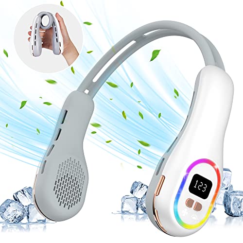 Funkprofi Tragbarer Nackenventilator 4000mAh USB Hals Ventilator mit RGB LED Ambientebeleuchtung Leise Neck Bladeless Fan mit Akku für Reisen Sport Fitness Party Camping Büro Funkprofi Tragbarer Nackenventilator 4000mAh USB Hals Ventilator mit RGB LED Ambientebeleuchtung Leise Neck Bladeless Fan mit Akku für Reisen Sport Fitness Party Camping Büro von Funkprofi