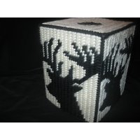 Kunststoff Canvas Hirsch Silhouette Boutique Taschentuch Box Bezug von FunksHomemadeCrafts