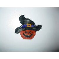 Kunststoff Leinwand Kürbis Hexe Magnet von FunksHomemadeCrafts