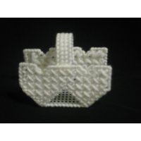 Kunststoff Leinwand Weiß Eleganter Stil Doppelherz Mini Korb von FunksHomemadeCrafts