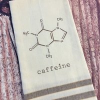 Besticktes Küchentuch-Kaffee-Molekül von FunkyMonkeeDesigns