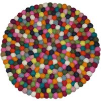 Handgefertigter Teppich Aus Wollfilzkugeln Bunter Pom Nepal Handgefertigter Teppich Aus Wollfilzkugeln Bunter Pom Nepal von Funkyyak