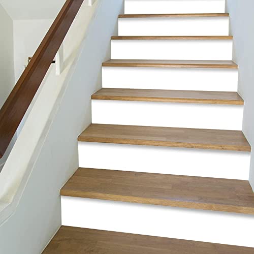Funlife 14 Stück Treppenaufkleber Selbstklebende für treppe abziehen und aufkleben Treppenaufkleber für Home Office Treppenstufen Dekoration, Reines Weiß von Funlife