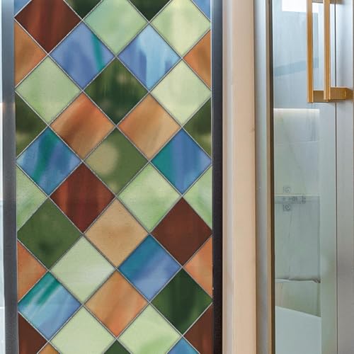Funlife Fensterfolie Sichtschutz Bunt, Buntglas Milchglasfolie Statisch Haftend, Sichtschutzfolie Wiederverwendbar für Badezimmer Küche Fenster Tür, Retro Mehrfarbig 43x200cm Funlife Fensterfolie Sichtschutz Bunt, Buntglas Milchglasfolie Statisch Haftend, Sichtschutzfolie Wiederverwendbar für Badezimmer Küche Fenster Tür, Retro Mehrfarbig 43x200cm von Funlife