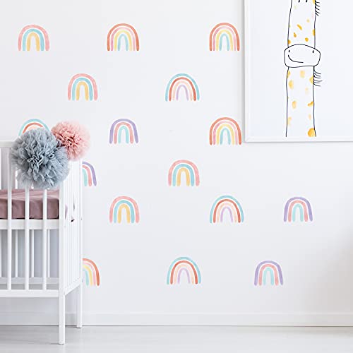 funlife Erdfarbenregenbogen-Wandaufkleber, selbstklebend Wandsticker kleiner Regenbogen Wandtattoo für Kinder, Mädchen, Kinderzimmer, Babyzimmer, wasserdicht Wandbild 12 Bögen von Funlife