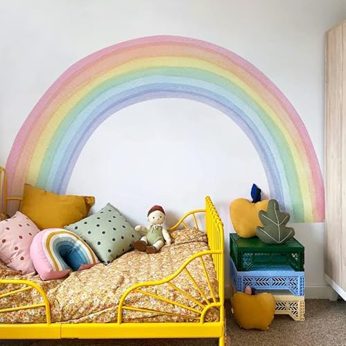 funlife Wandtattoo, Bohemian, Regenbogen, vorgeschnitten, großer Regenbogen, Wanddekoration, Kinderzimmer, Baby, Kinderzimmer, Wohnzimmer, vibrierender Regenbogen, Bohemian von Funlife