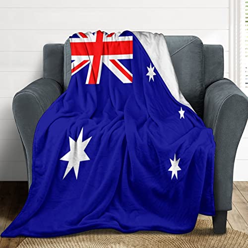 Australien-Überwurfdecke, Australien-Flagge, Decke, warm, weich, leicht, Flanell-Fleecedecke für Wohnzimmer, Schlafzimmer, Sofa, Couch, 177,8 x 203,2 cm von Funlucy