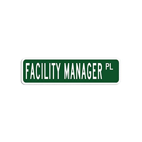 Facility Manager Outdoor Aluminium Metallschild Facility Manager Straßenschild Facility Manager Geschenk Wandschild Neuheit Bar Schilder Garage Männerhöhle, 7,6 x 30,5 cm von Funlucy