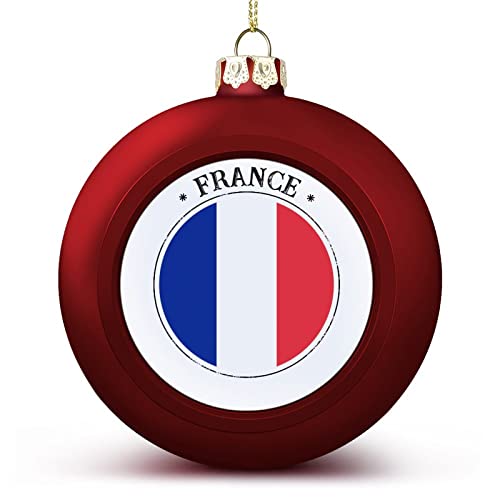 Frankreich-Kugel-Ornamente, Nationenflagge, Weihnachtskugel, Ornament, Frankreich-Flagge, Frankreich-Siegel, Kunststoff-Ornamente für Weihnachtsbaum, Neujahr, Urlaubsdekoration von Funlucy