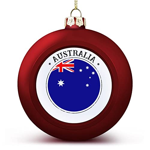 Funlucy Australien-Weihnachtskugel-Ornament – Australien-Flagge, Nationenflagge, hängende Ornamente, Andenken, Souvenir, Geschenk für Weihnachtsbaum, saisonale Urlaubsdekoration von Funlucy