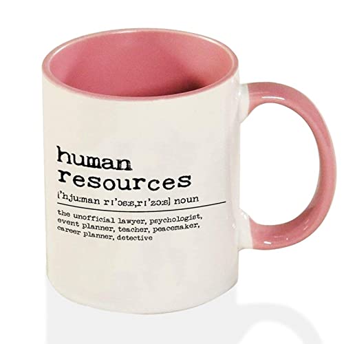 Funlucy Human Resources Definition Two Tone Pink 325 ml Keramik-Kaffeetasse – Neuheit Tasse von Funlucy
