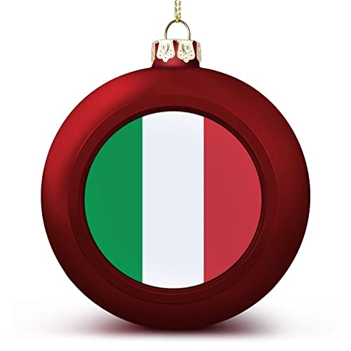 Funlucy Italienische Weihnachtskugel, Nationenflagge, Italien-Flagge, Ball-Ornamente, hängende Andenken für Weihnachten, Jahrestag, Urlaub, Geburtstag von Funlucy