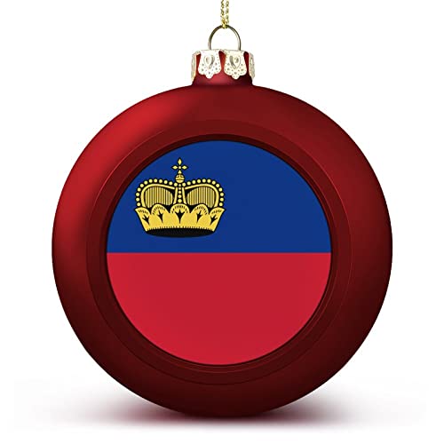 Funlucy Liechtenstein Weihnachtskugel Ornament, Nationen Flagge, Liechtenstein Flagge Ball Ornamente Hängendes Andenken für Xmas Jahrestag Urlaub Geburtstag Geschenk von Funlucy