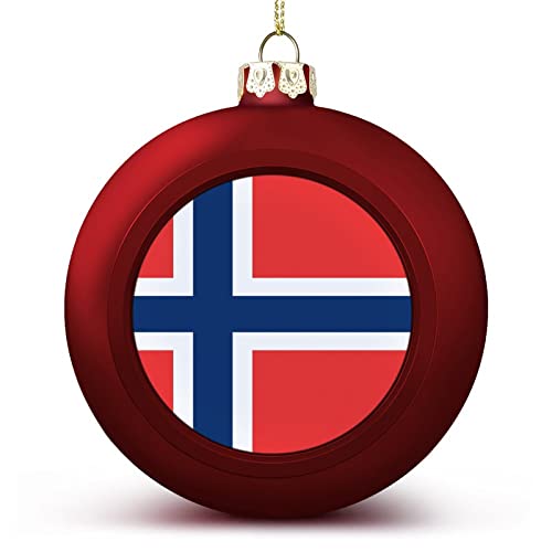 Funlucy Norwegen-Weihnachtskugel, Nationenflagge, Norwegen-Flagge, Ball-Ornamente, hängendes Andenken für Weihnachten, Jahrestag, Urlaub, Geburtstag, Geschenk von Funlucy